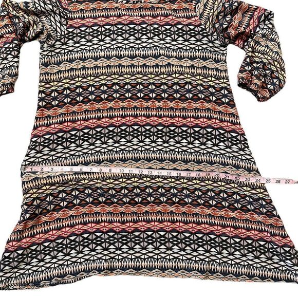 Anthropologie The Odells Geometric Striped Festival Boho Silk Dress Size Medium - Picture 13 of 16